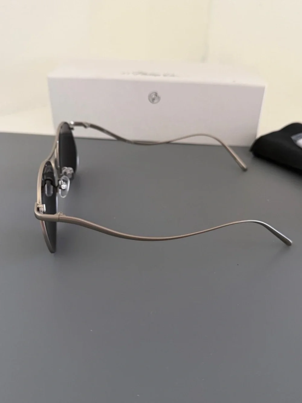 3.1 Phillip Lim x Linda Farrow PL177 Titanium White Gold Aviator Sunglasses Set